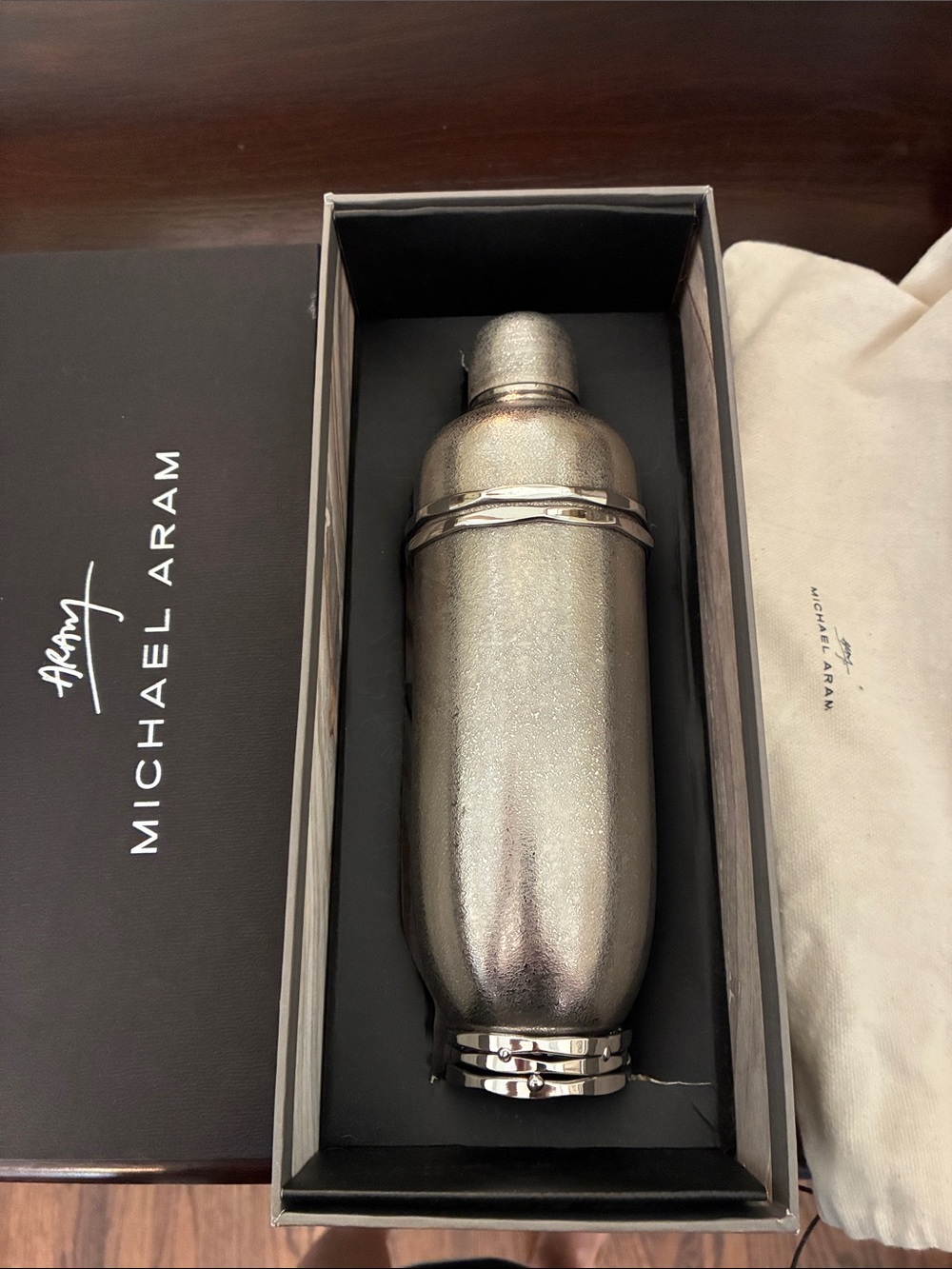 Michael Aram Silver-Textured Cocktail Shaker